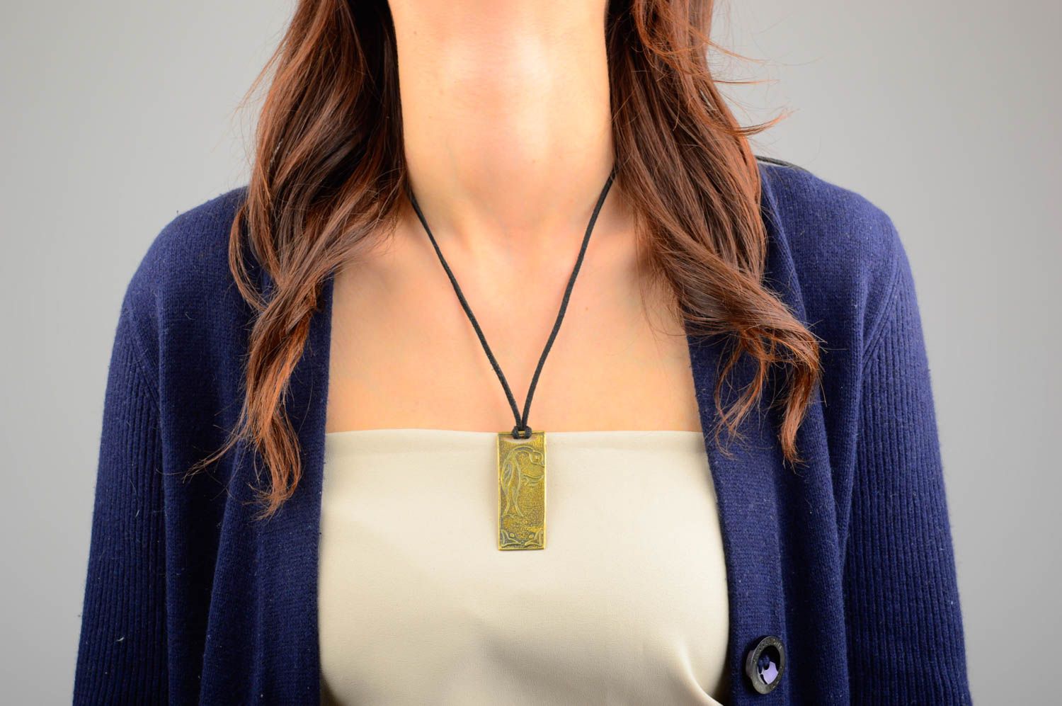 Handmade designer neck pendant unusual stylish accessory cute feminine pendant photo 1
