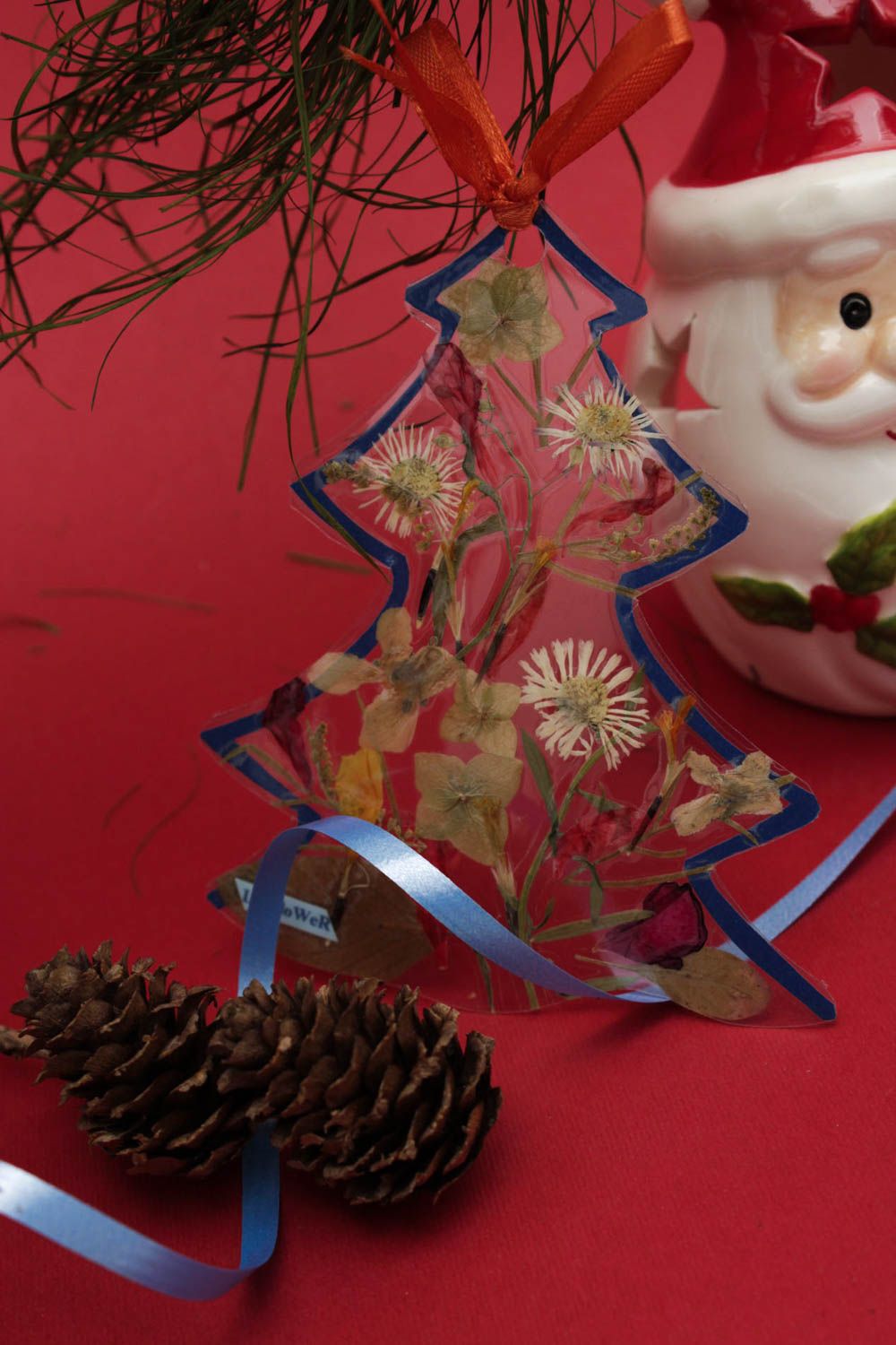 Decoración navideña artesanal regalo original de cintas adorno de fin de año foto 5