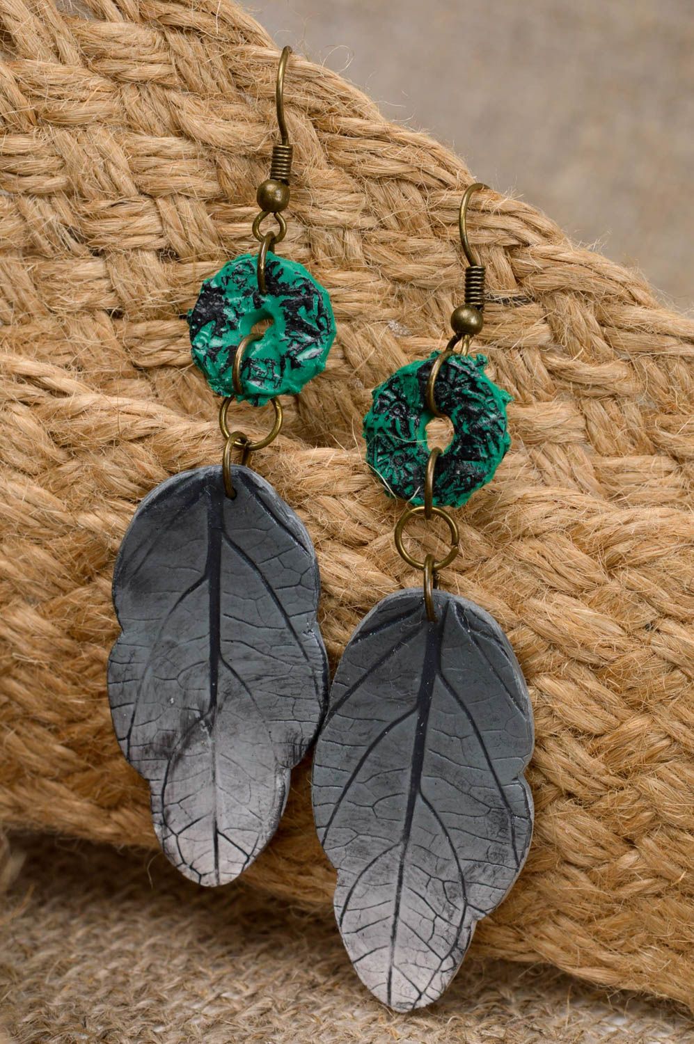 Elegant unusual present handmade stylish earrings beautiful lovely gift photo 1
