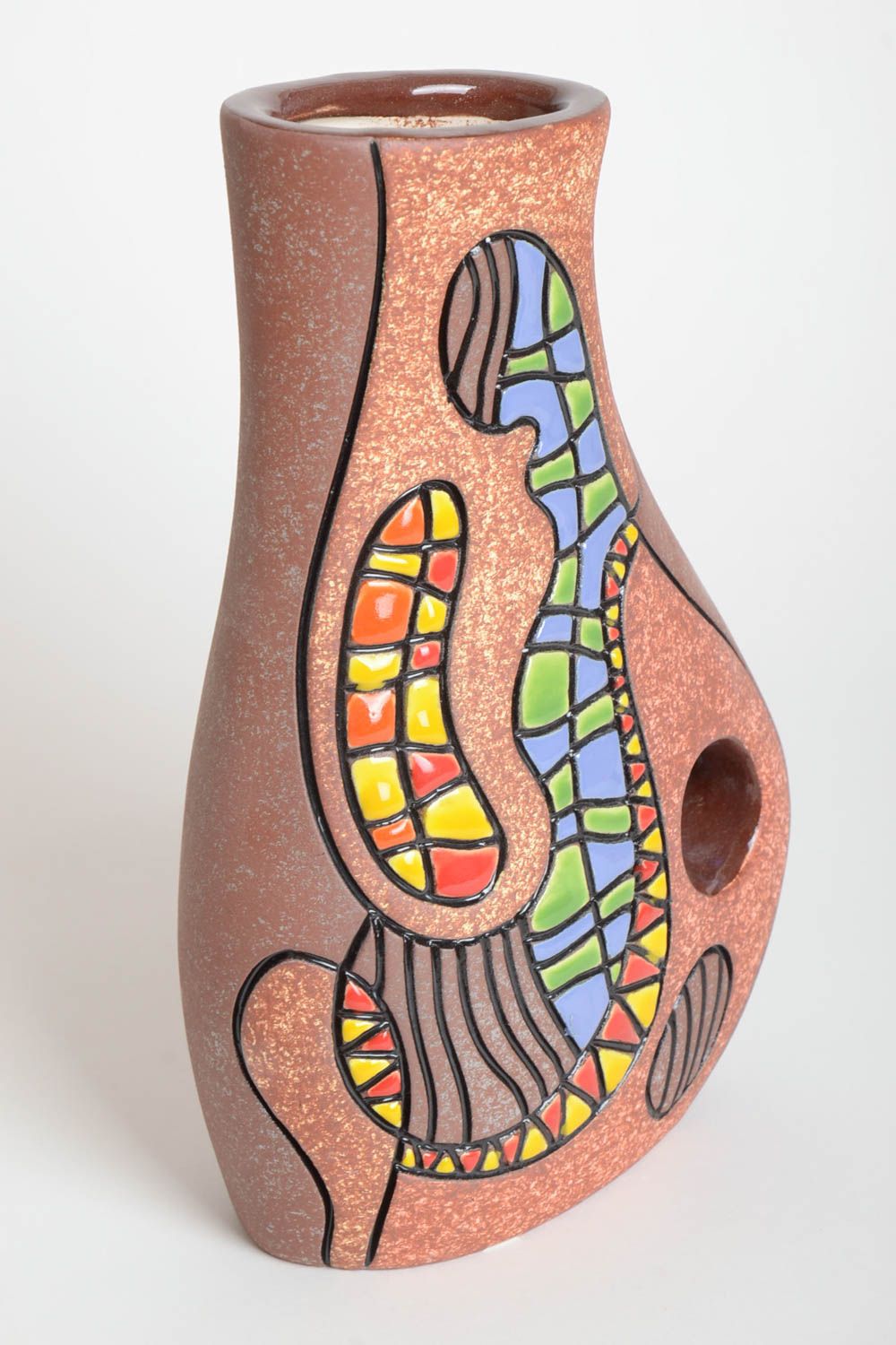 Schöne Vase handgemachte Keramik für Haus Dekoration Geschenk für Frauen foto 2