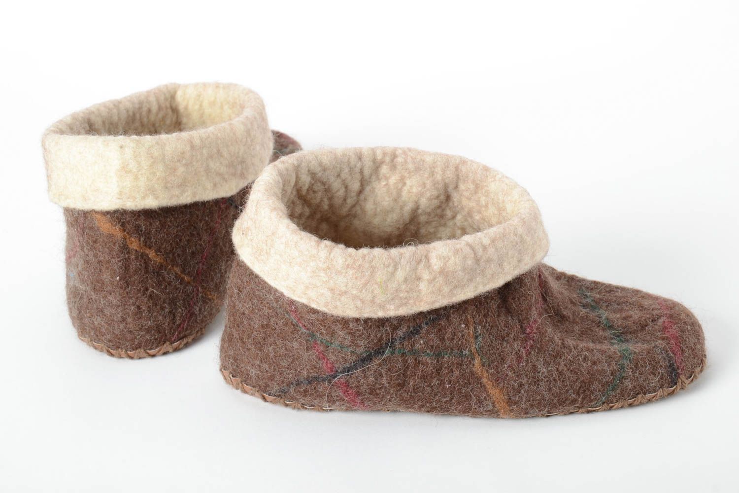 Zapatillas de lana artesanales marrones accesorio de hombre regalo original foto 3