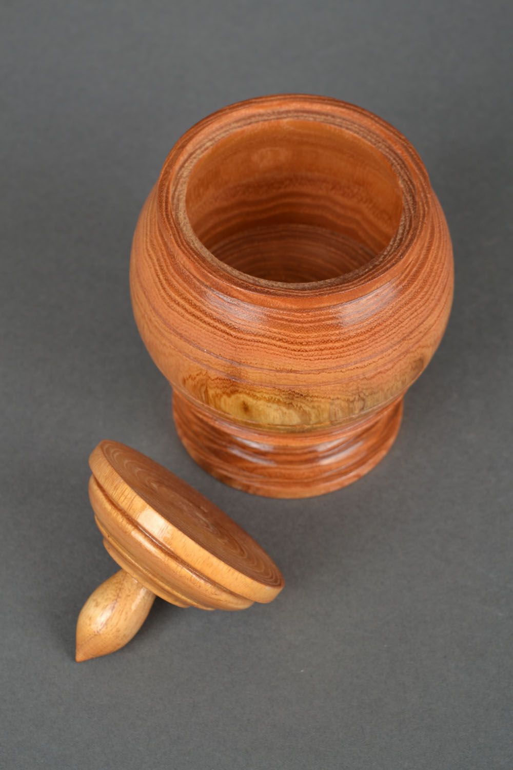 Pot à épices en bois d'acacia avec couvercle photo 4