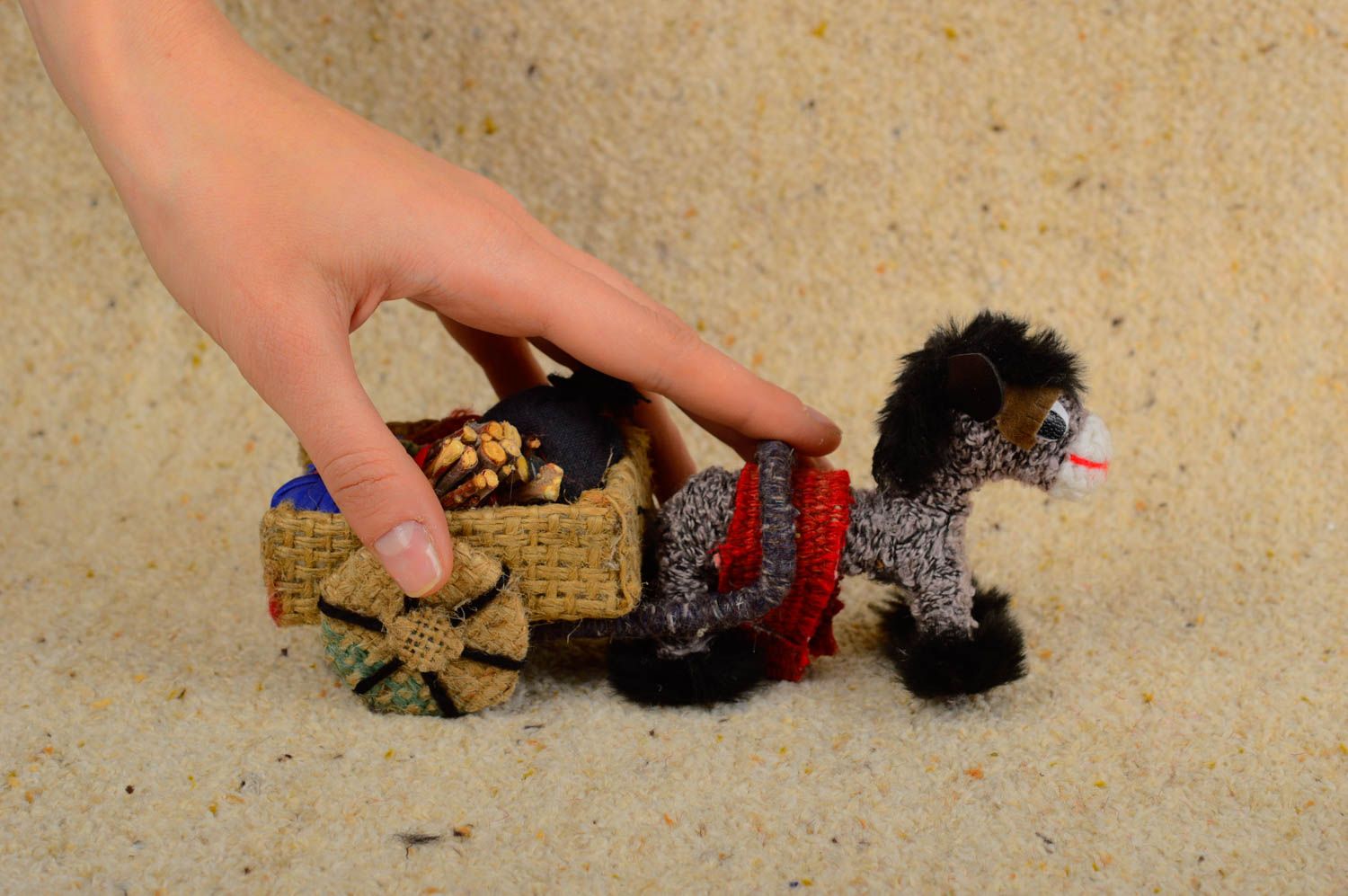 Handmade Deko kleines Spielzeug Miniatur Figur Kinder Geschenk Esel ungewöhnlich foto 2
