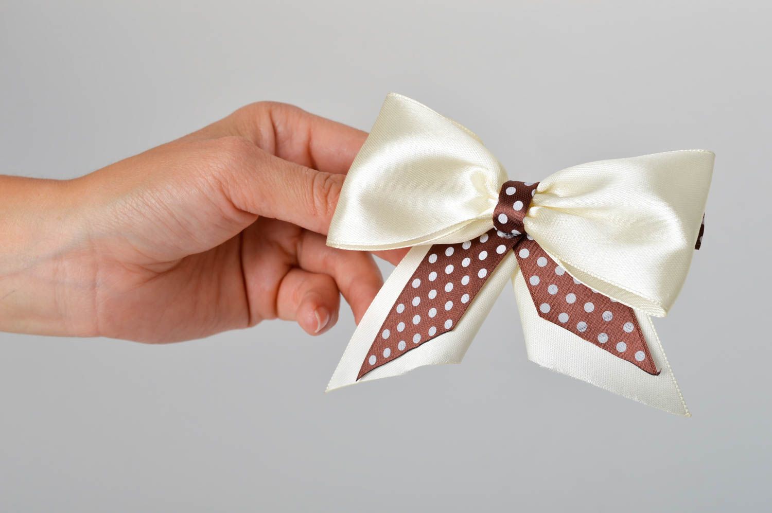 Handmade satin bow stylish children accessory for hair bow barrette for girls photo 2