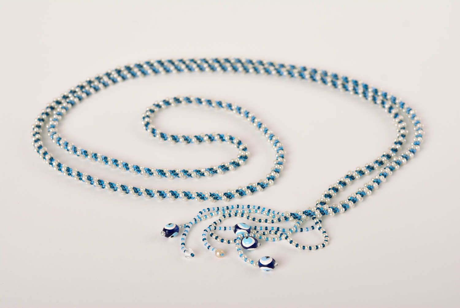 Lariat Halskette handmade Collier aus Glasperlen lange Damen Halskette für Damen foto 5