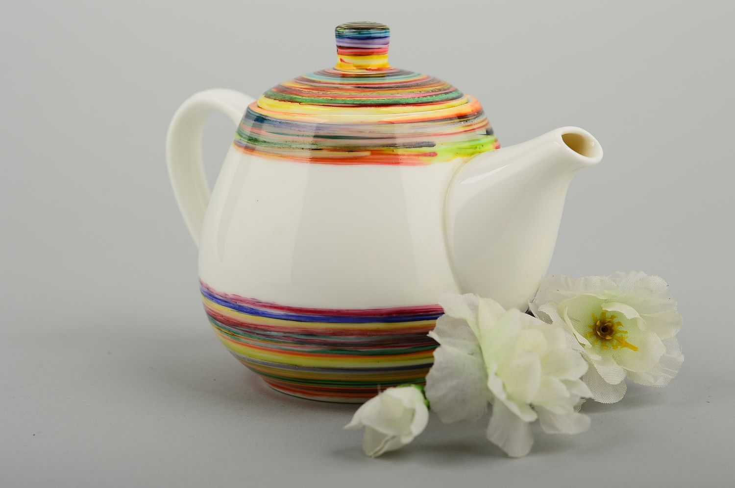 Заварной чайник ручной работы керамический чайник цветной заварник для чая фото 1