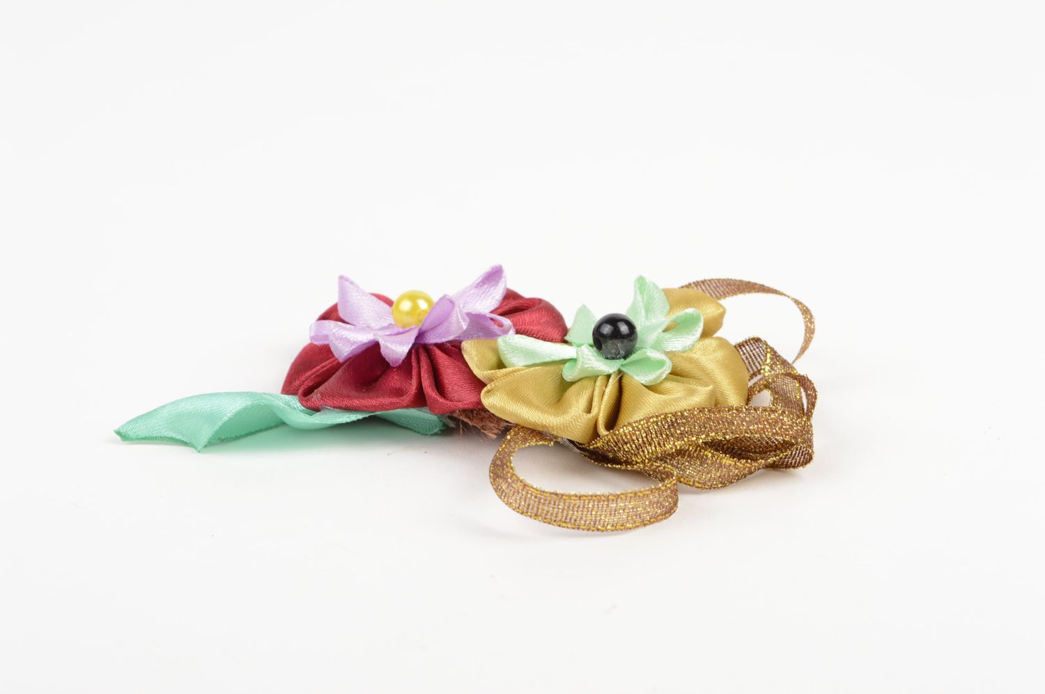 Handmade flower hair clip beautiful cute accessory designer festive hair clip photo 2