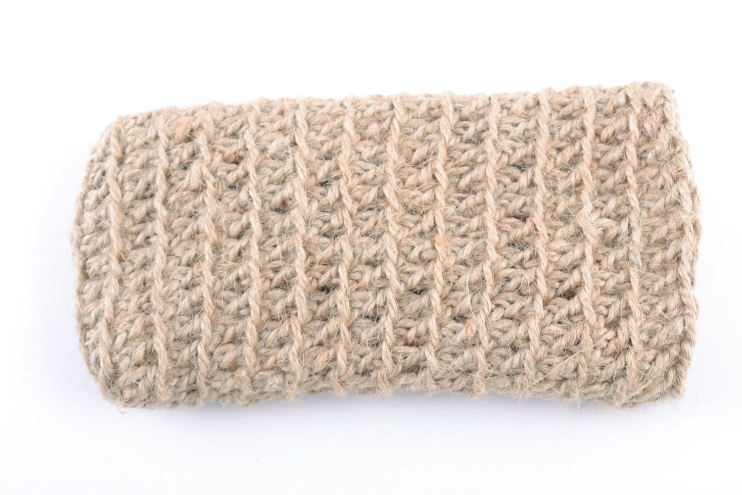 Étui portable fait main en ficelle accessoire textile original tricoté photo 3