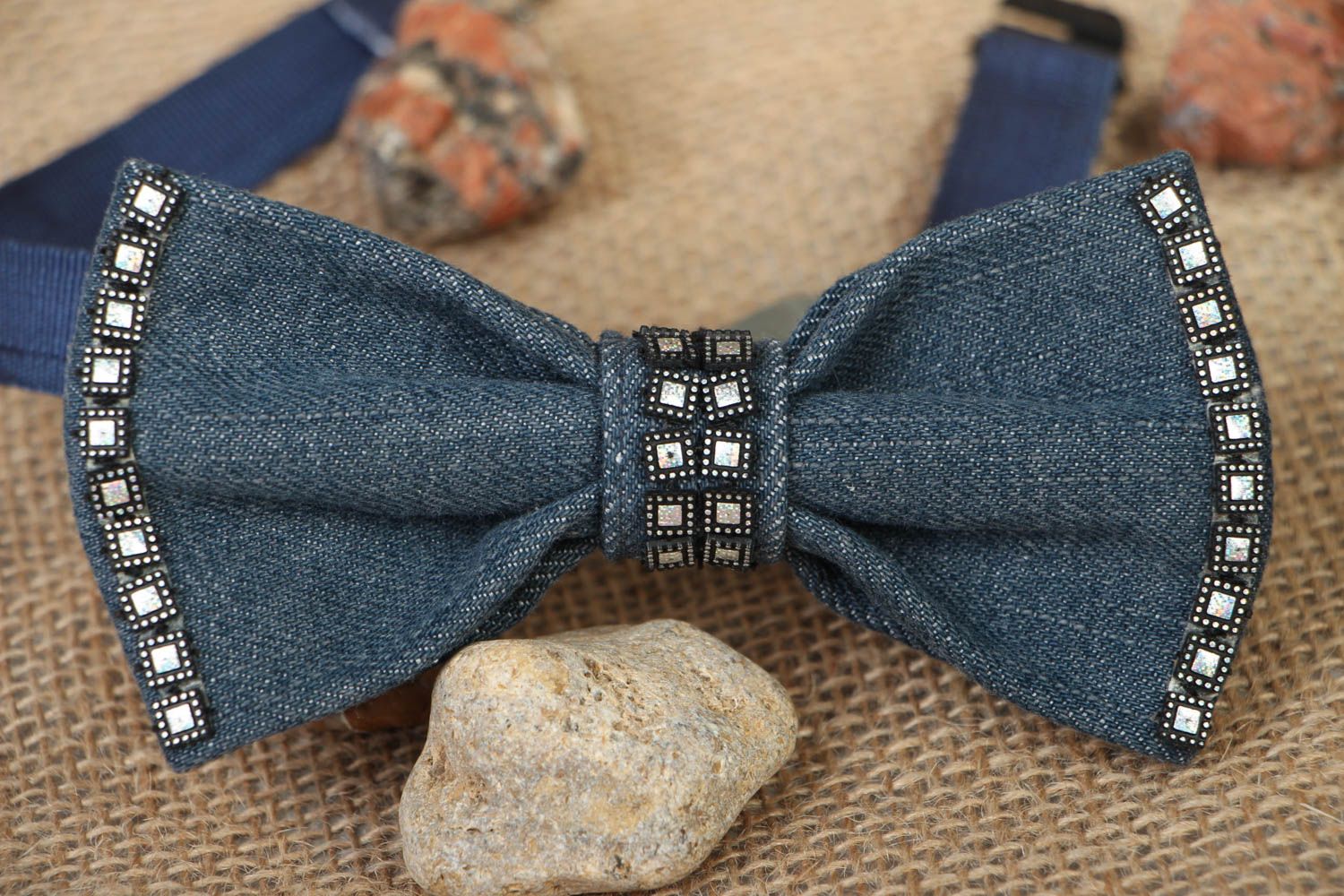 Джинсовый галстук-бабочка фото 5