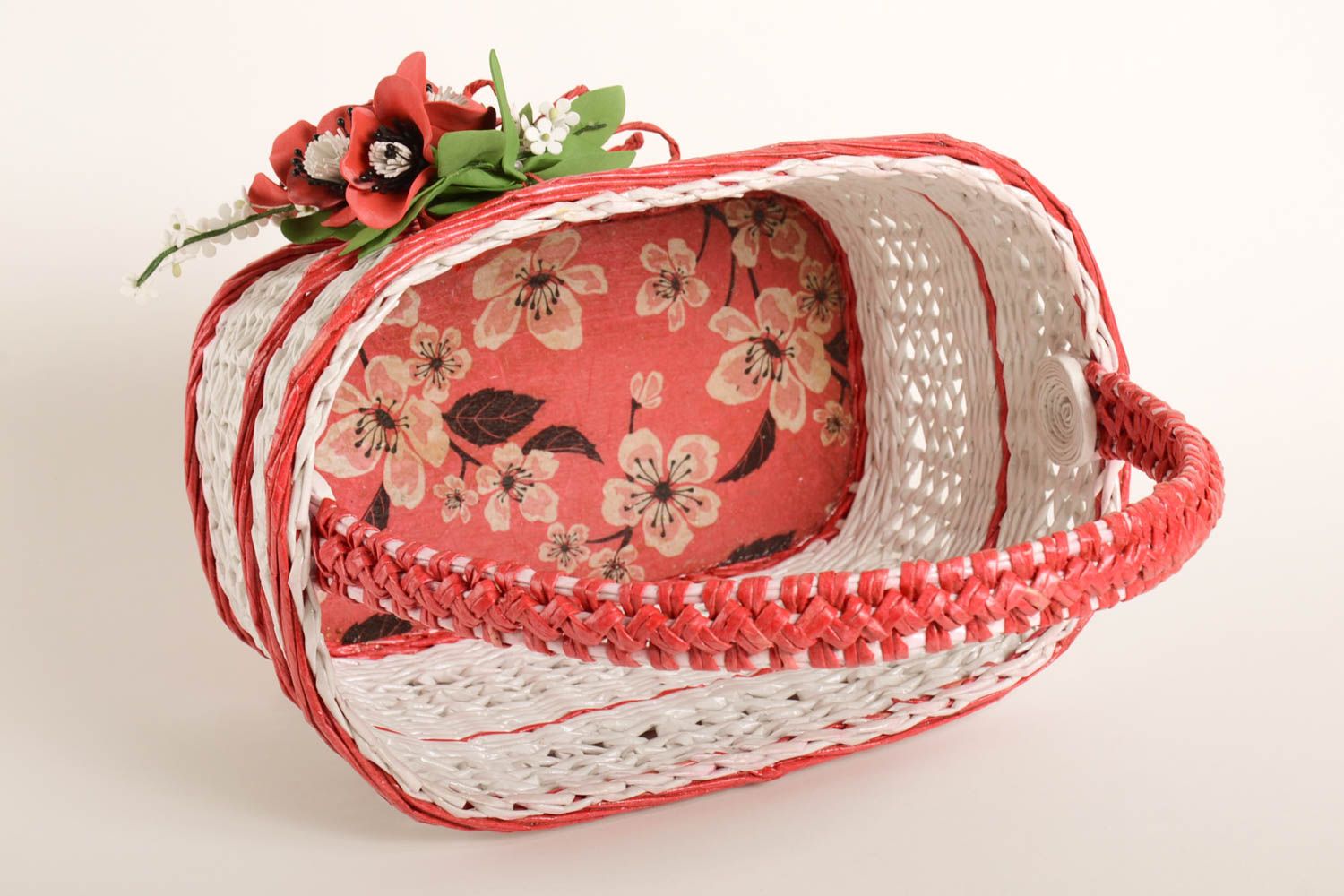 Beautiful woven basket unusual designer box stylish lovely kitchen utensils photo 3