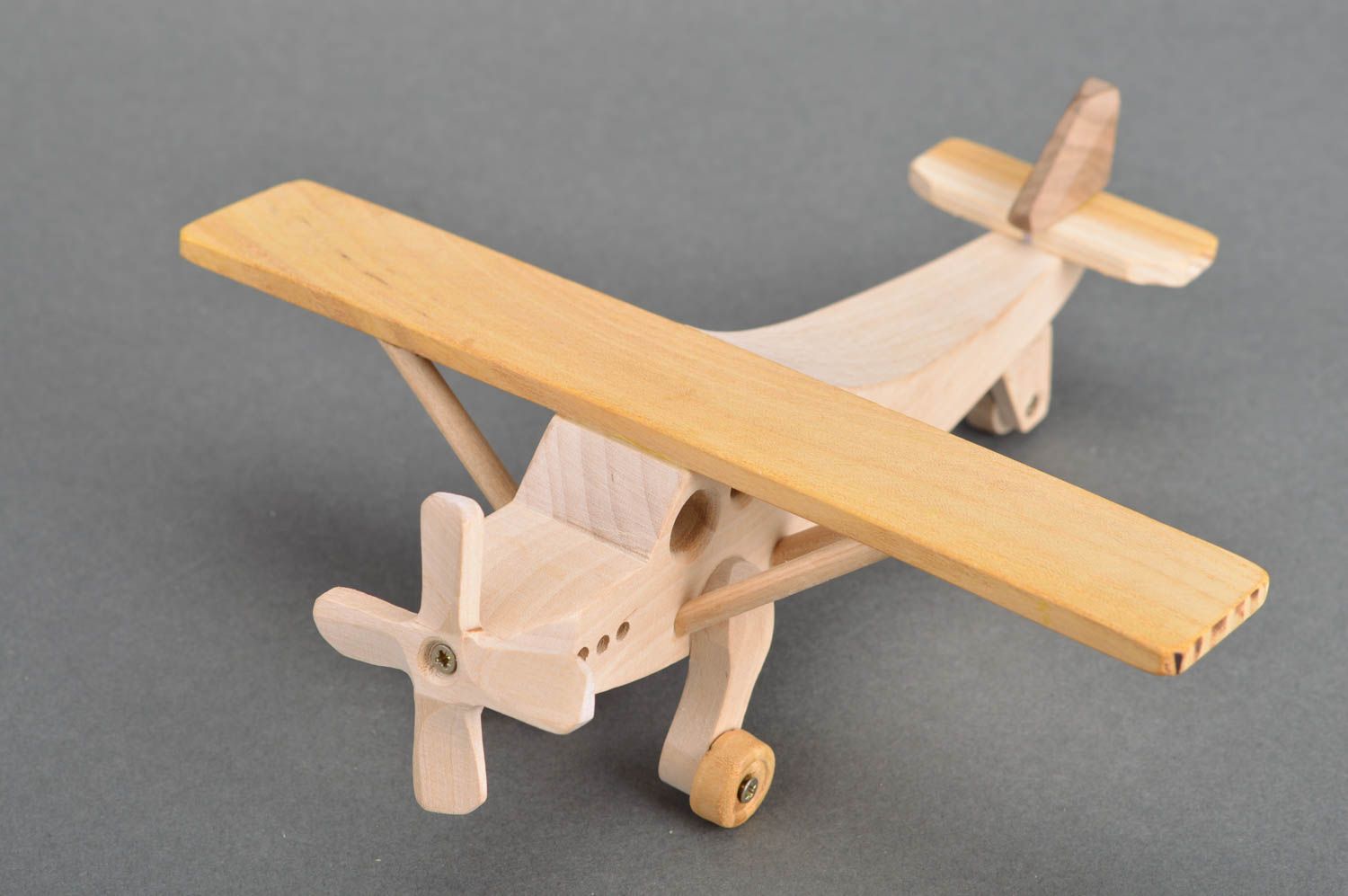 Beautiful handmade designer children's wooden toy plane eco friendly photo 5
