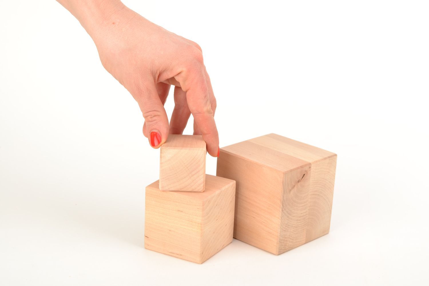 Cube en bois fait main pour serviettage photo 2