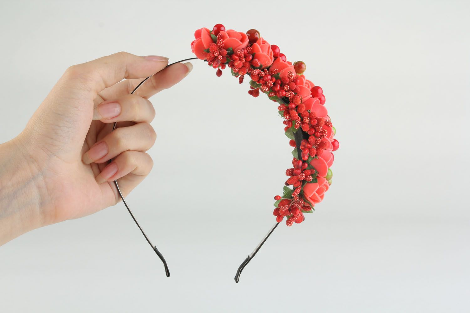 Headband with flowers and berries Spring Garden photo 4