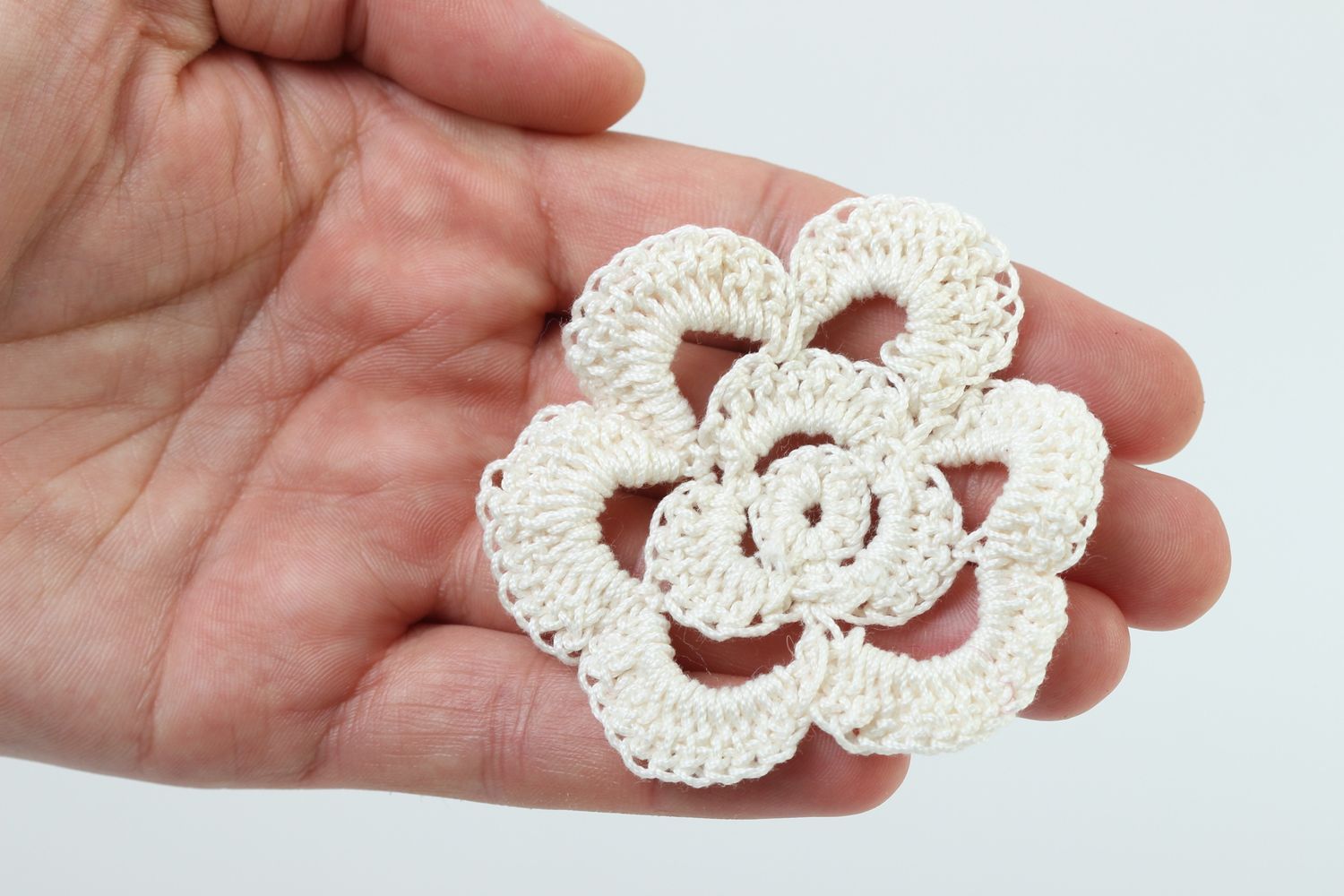 Handmade designer crocheted blank jewelry fittings unusual flower blank photo 5