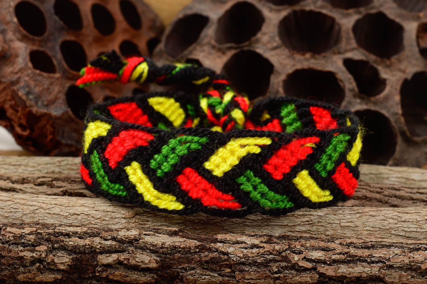 Bracelet textile Bijou fait main multicolore unisexe tressé Cadeau original photo 1