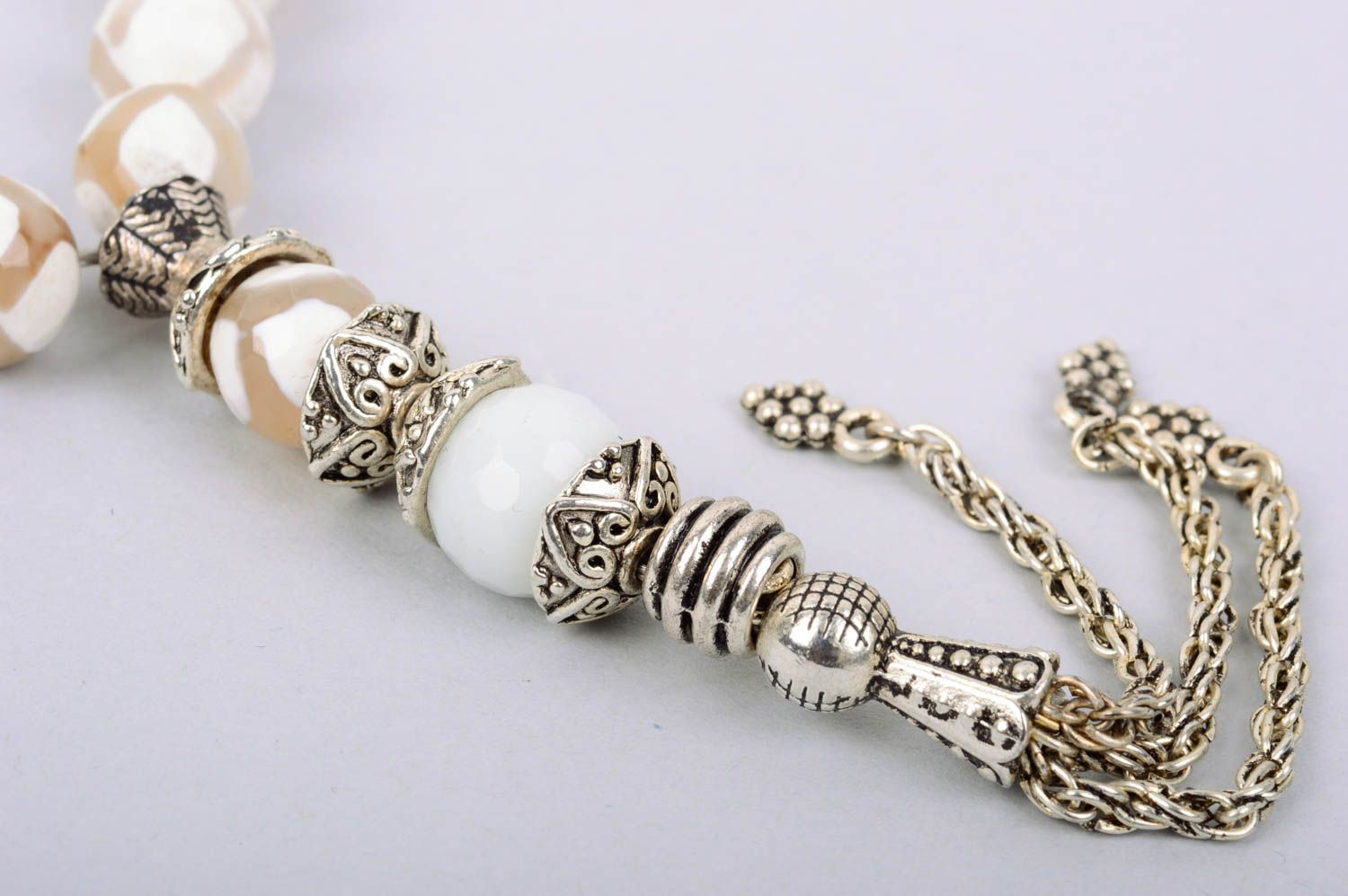 Handmade rosary beads unusual prayer attribute rosary with natural stones photo 3