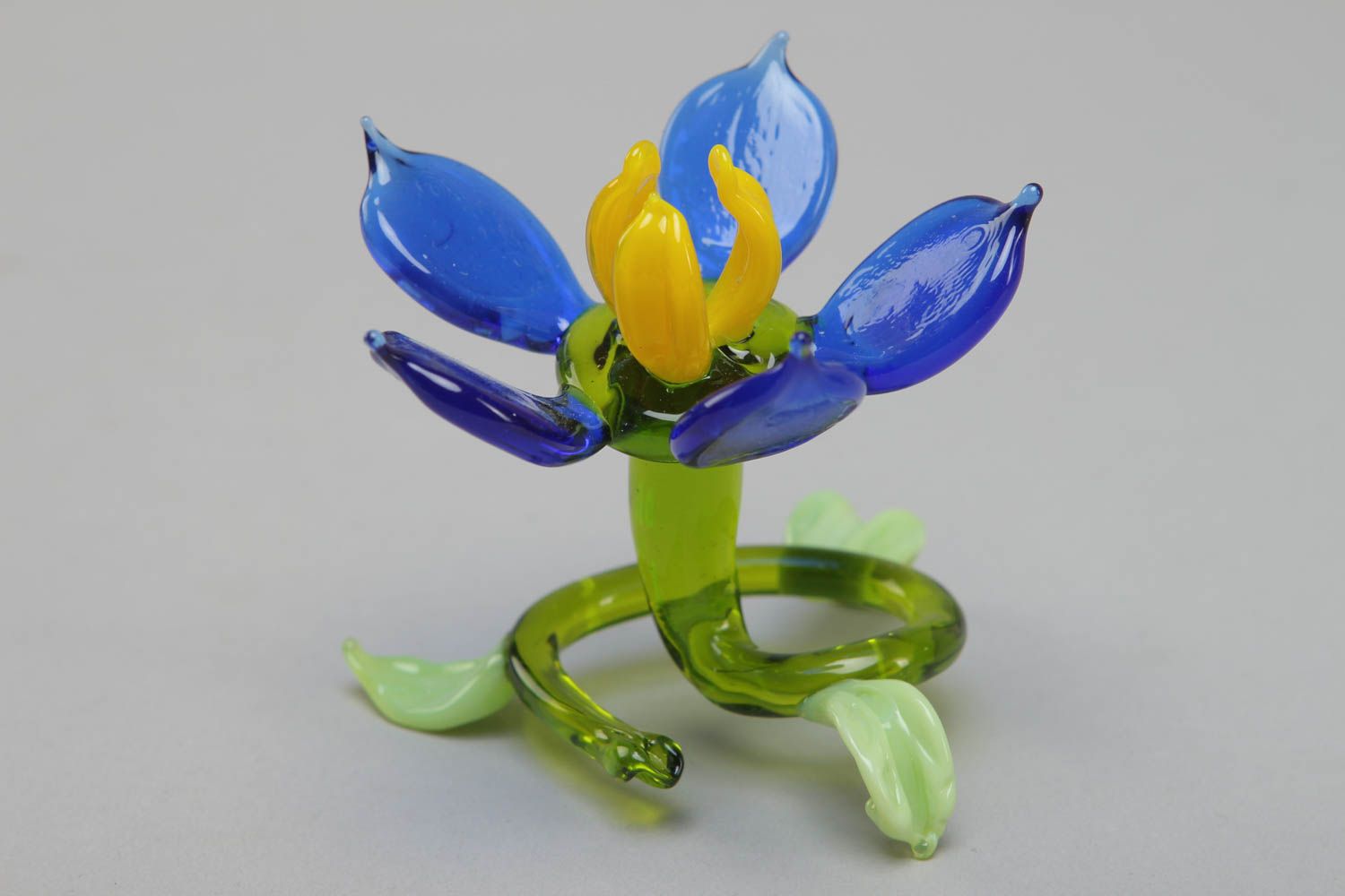 Collectible lampwork glass statuette Flower photo 1