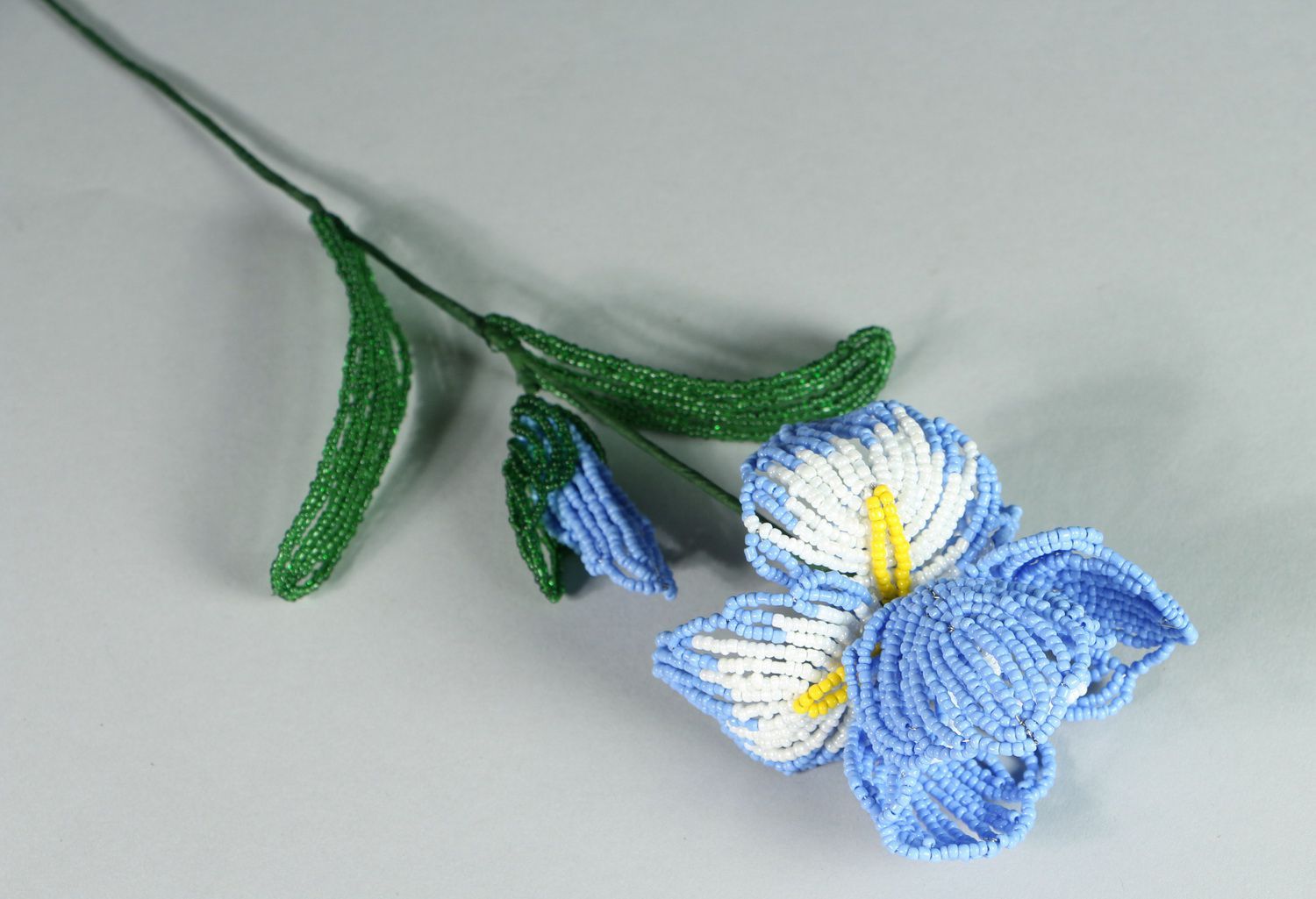 Blume aus Glasperlen, Iris foto 2