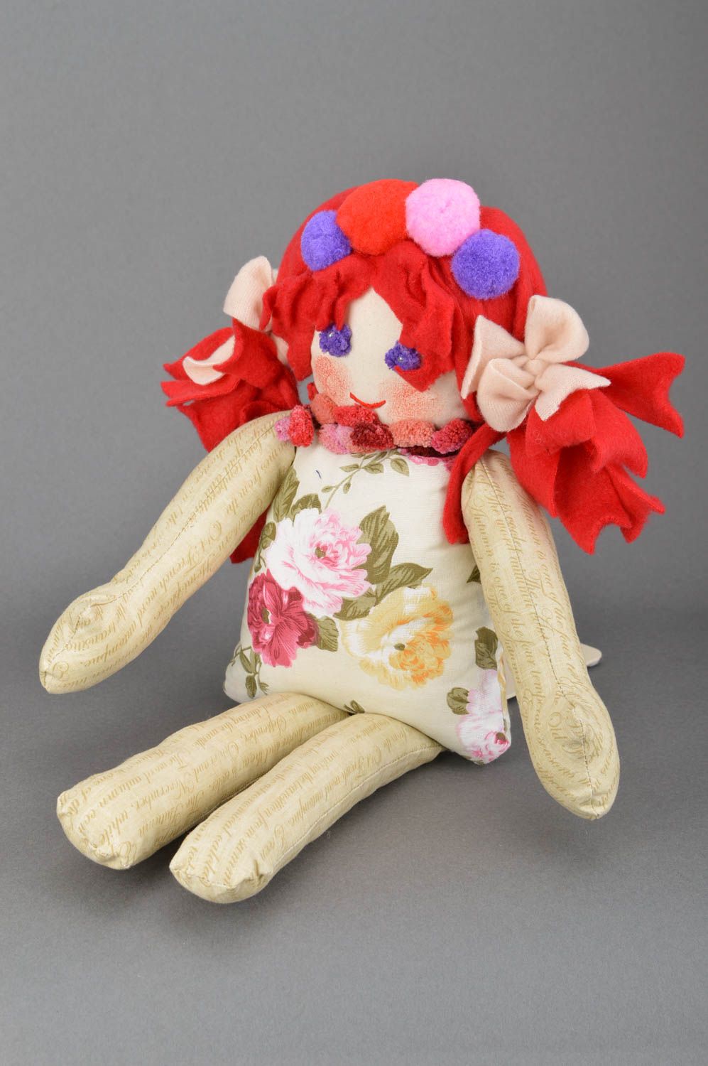 Handmade textile doll designer soft toy unusual beautiful home decor toy photo 4