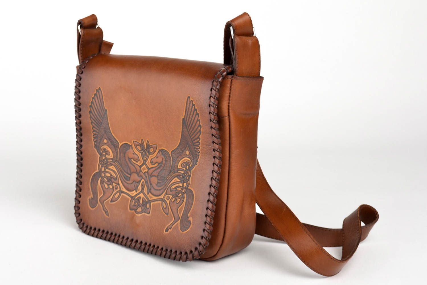 Handmade leather accessories designer shoulder bag fashion purse for women photo 3