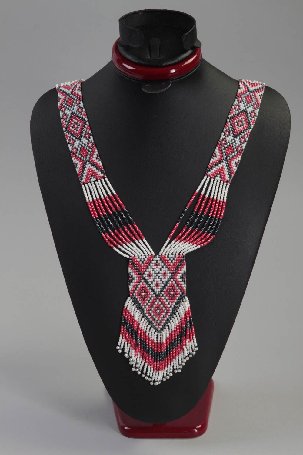 Handmade Ethno Kette Schmuck aus Rocailles Damen Collier lange Halskette toll foto 1