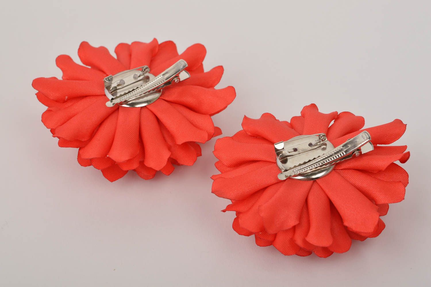 Set of 2 handmade hair accessories brooches and pins hair decorations  photo 2