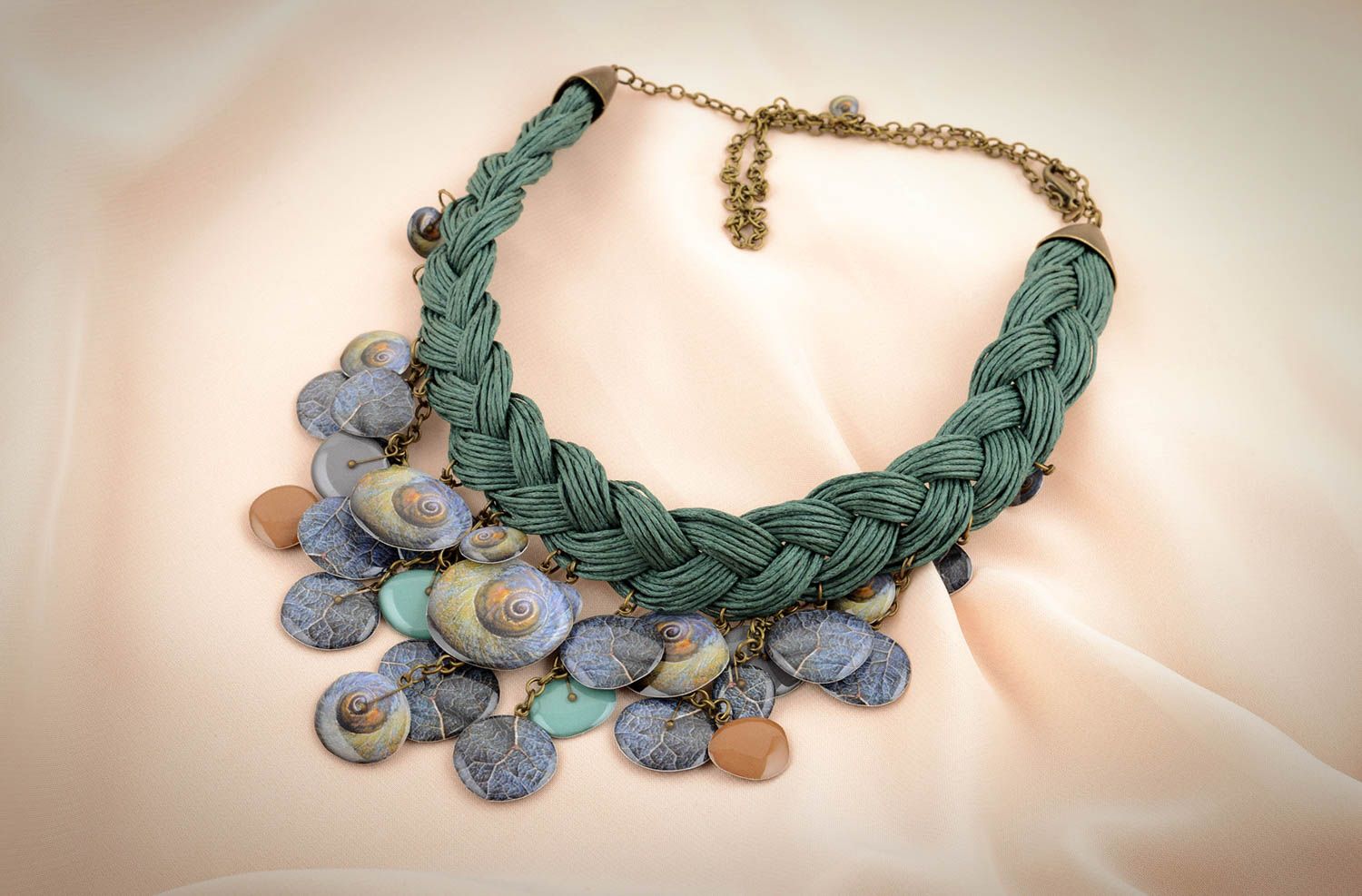 Handmade Designer Schmuck Halskette für Frauen Stoff Halskette originell foto 6