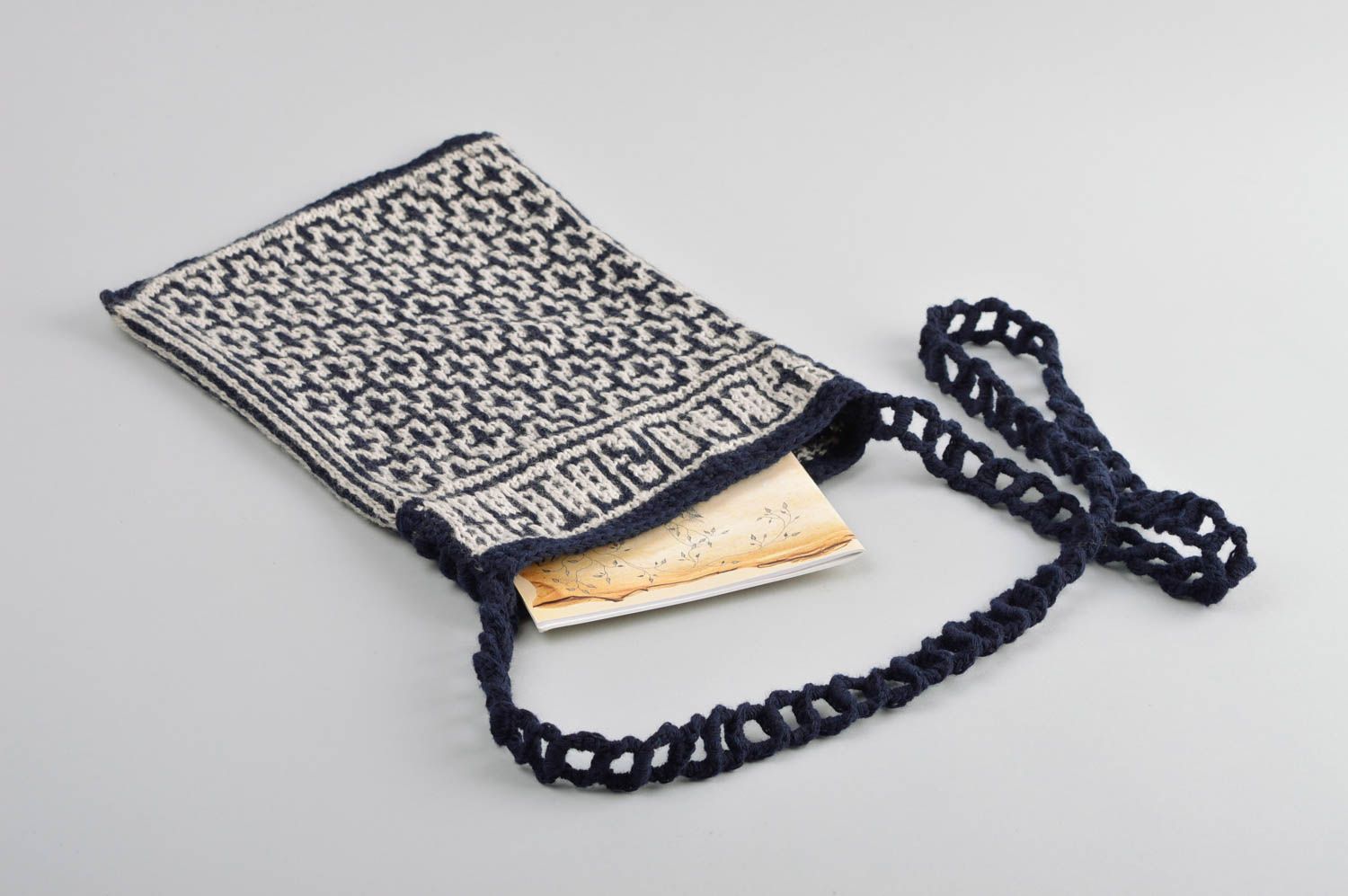 Bolso de tela artesanal tejido accesorio para mujer regalo original para amiga foto 3