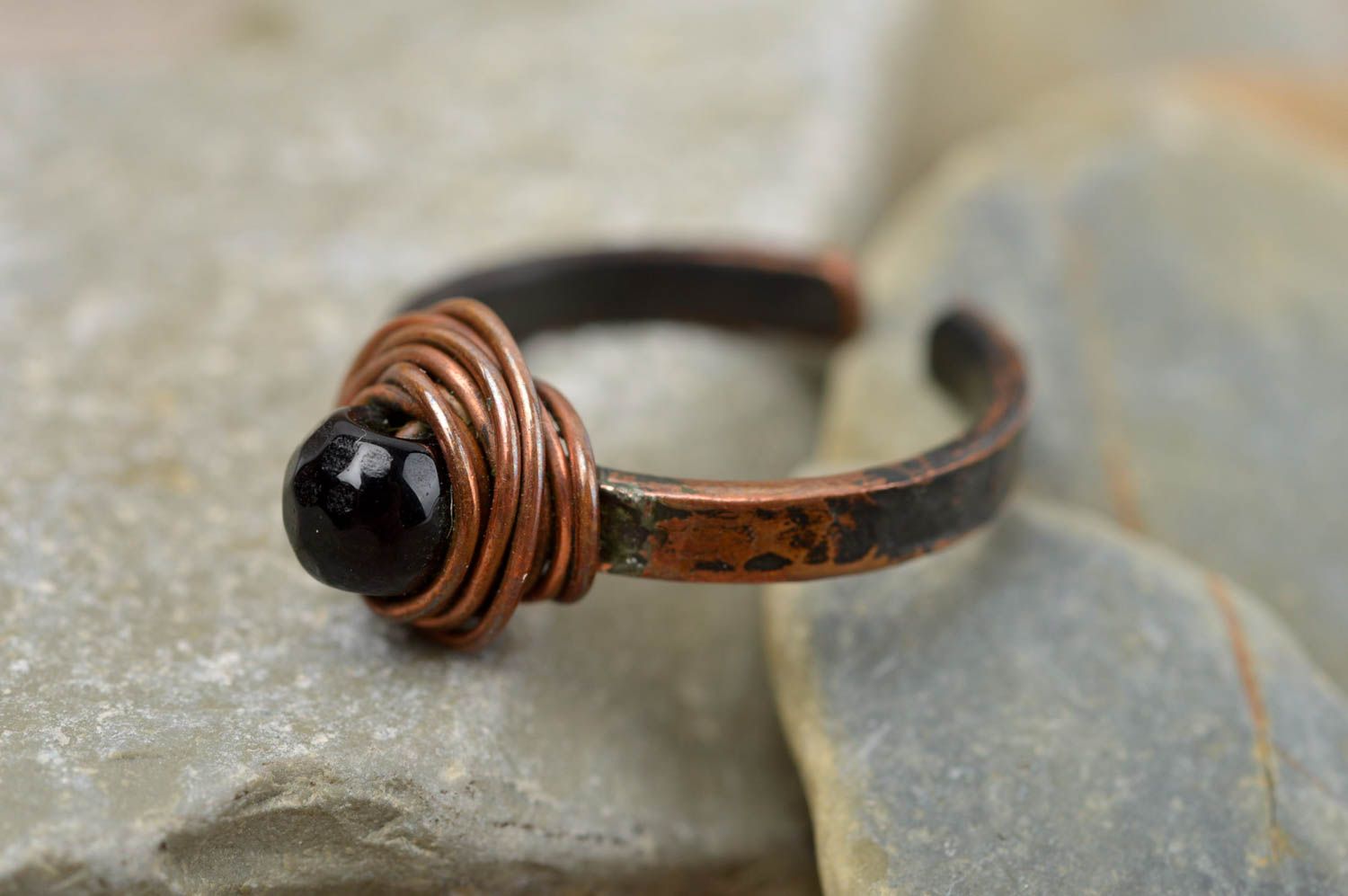 Красивое кольцо ручной работы необычное кольцо овальное женское кольцо фото 1