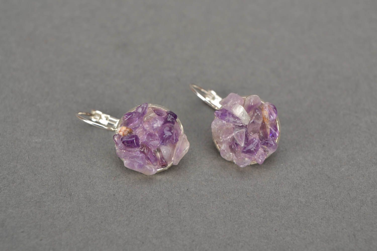 Earrings with amethyst photo 3
