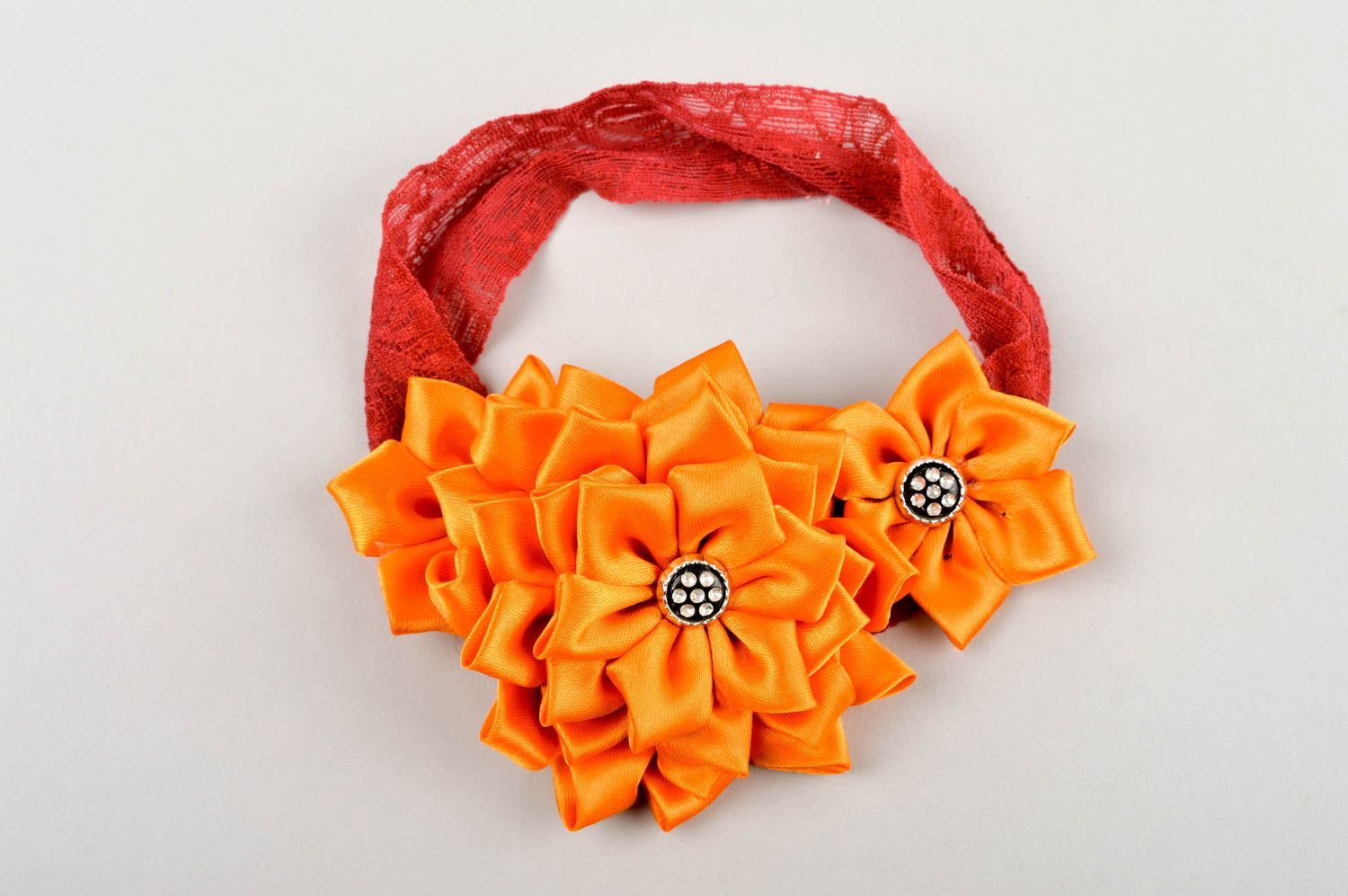 Unusual handmade flower headband designer hair accessories for kids gift ideas photo 4