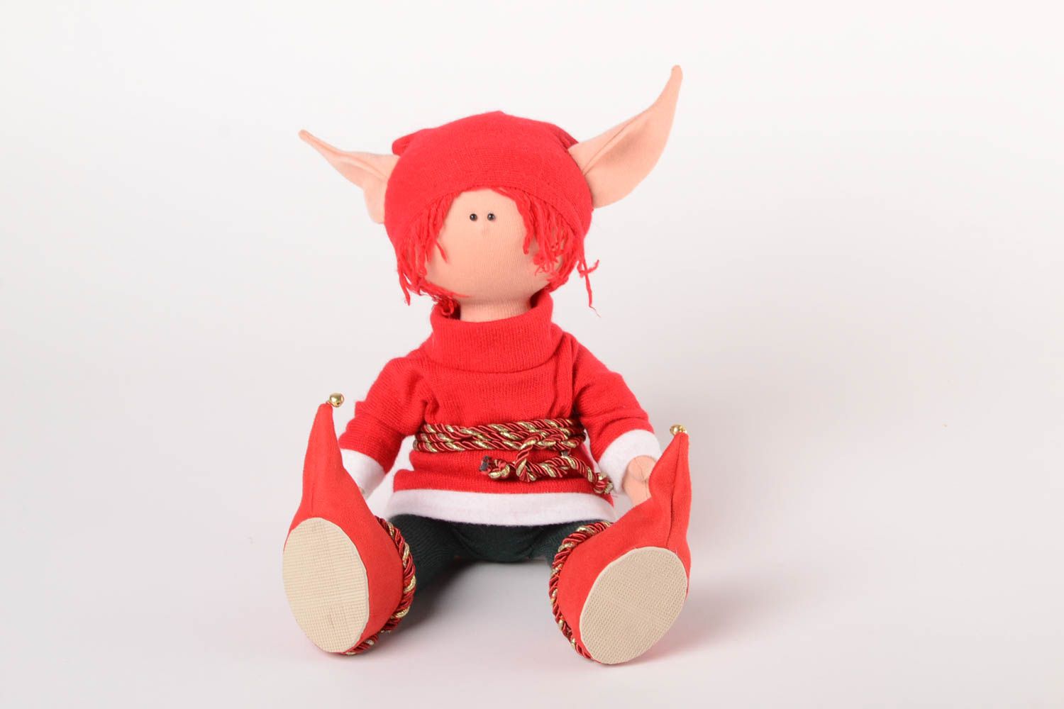 Designer textile toy handmade lovely elf unusual beautiful accessories photo 1