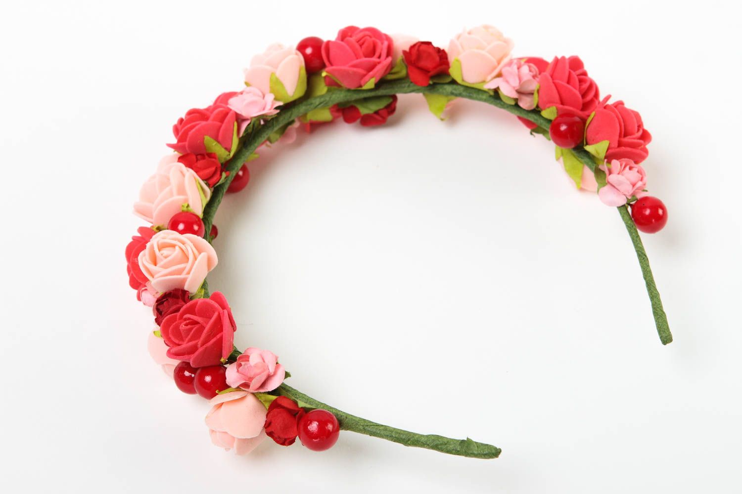 Serre-tête fleurs Bijou fait main avec roses Accessoire cheveux design cadeau photo 2