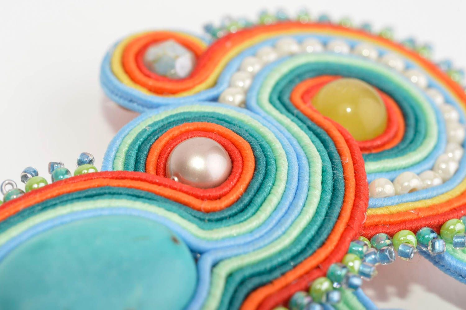 Soutache brooch handmade embroidery brooch fashionable accessory for girls photo 5