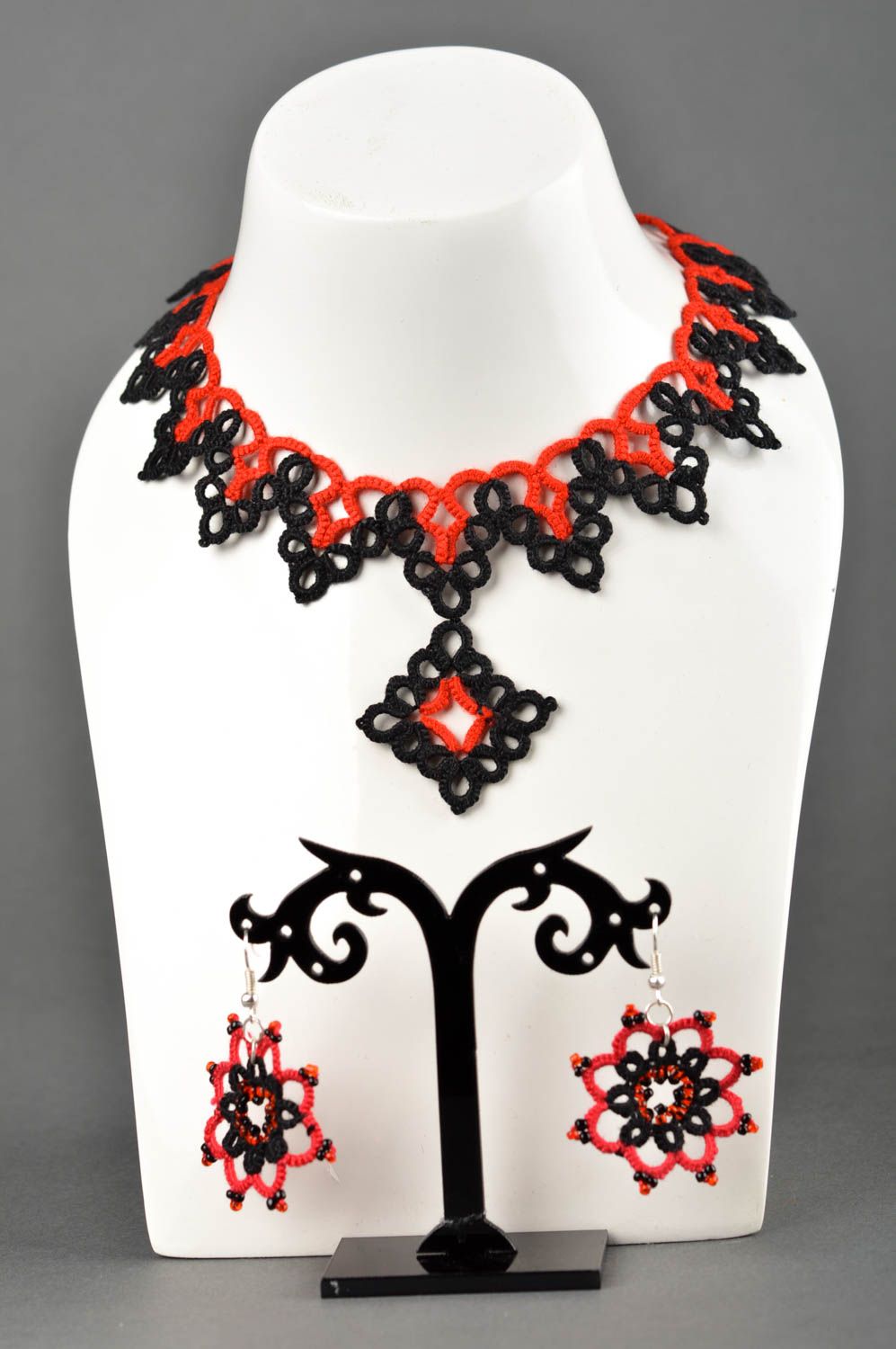 Handmade jewelry set designer necklace beaded earrings fashion jewelry photo 1