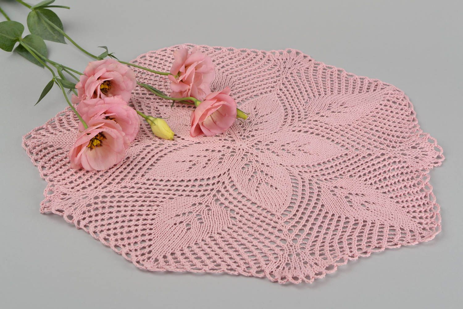 Knitted table napkin handmade crocheted napkin home decor designer tablecloth photo 1