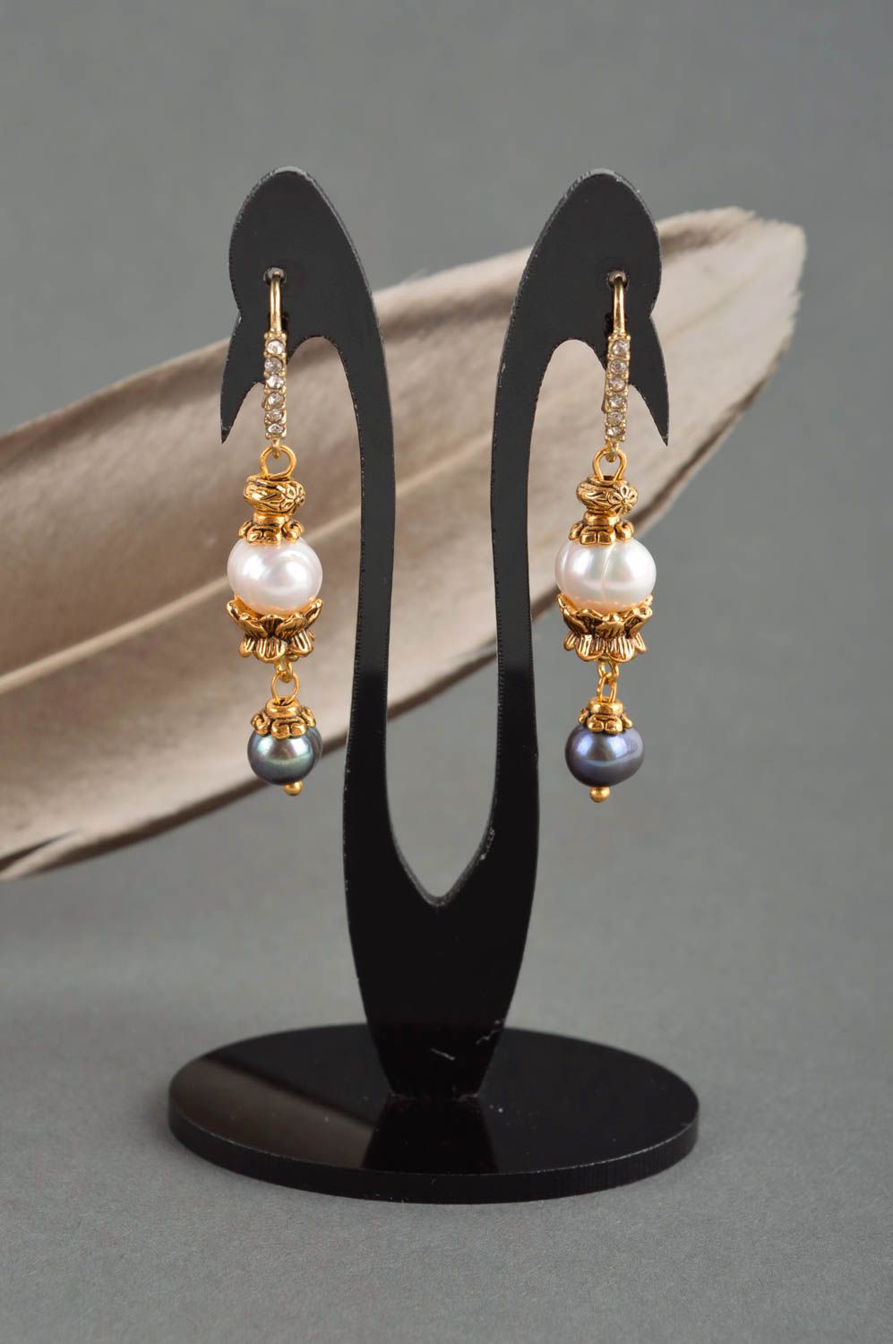 Lange Ohrringe handmade Perlen Ohrringe Juwelier Modeschmuck für Mode Damen foto 1