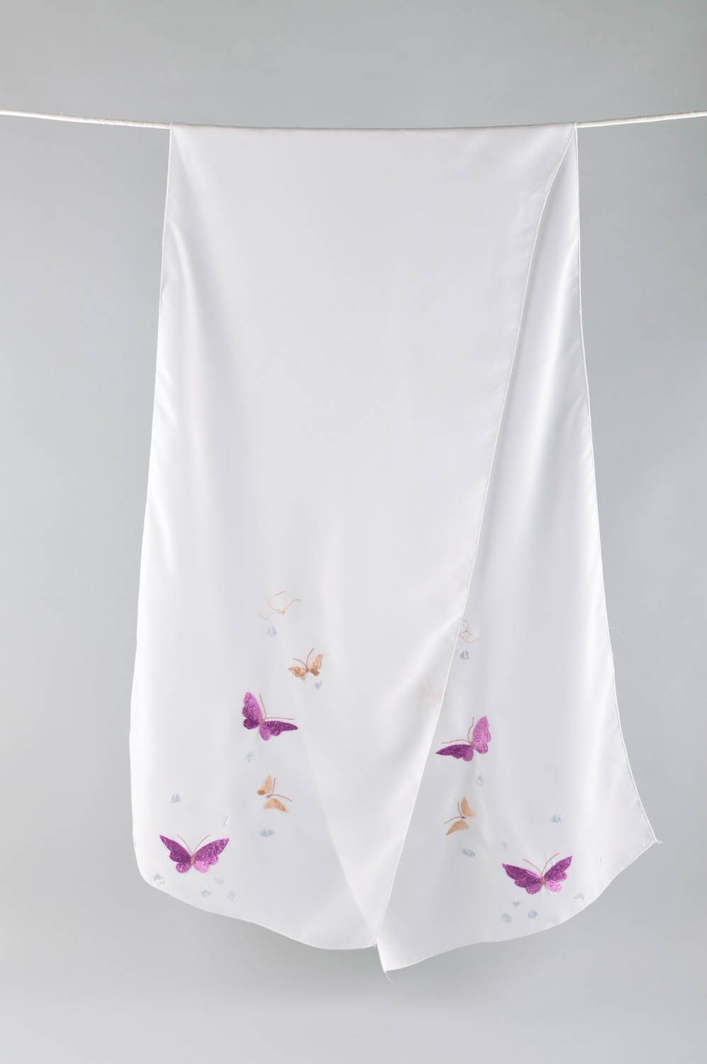 Bufanda hecha a mano de chifón con mariposas ropa de mujer regalo original foto 1