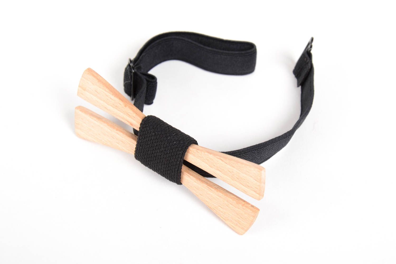 Pajarita moderna hecha a mano de madera corbata de moño accesorio para hombres foto 3