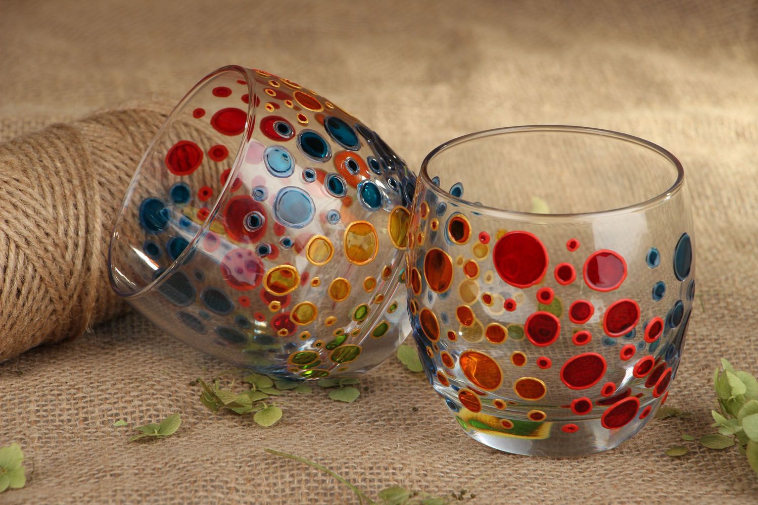 Set of painted glasses photo 5