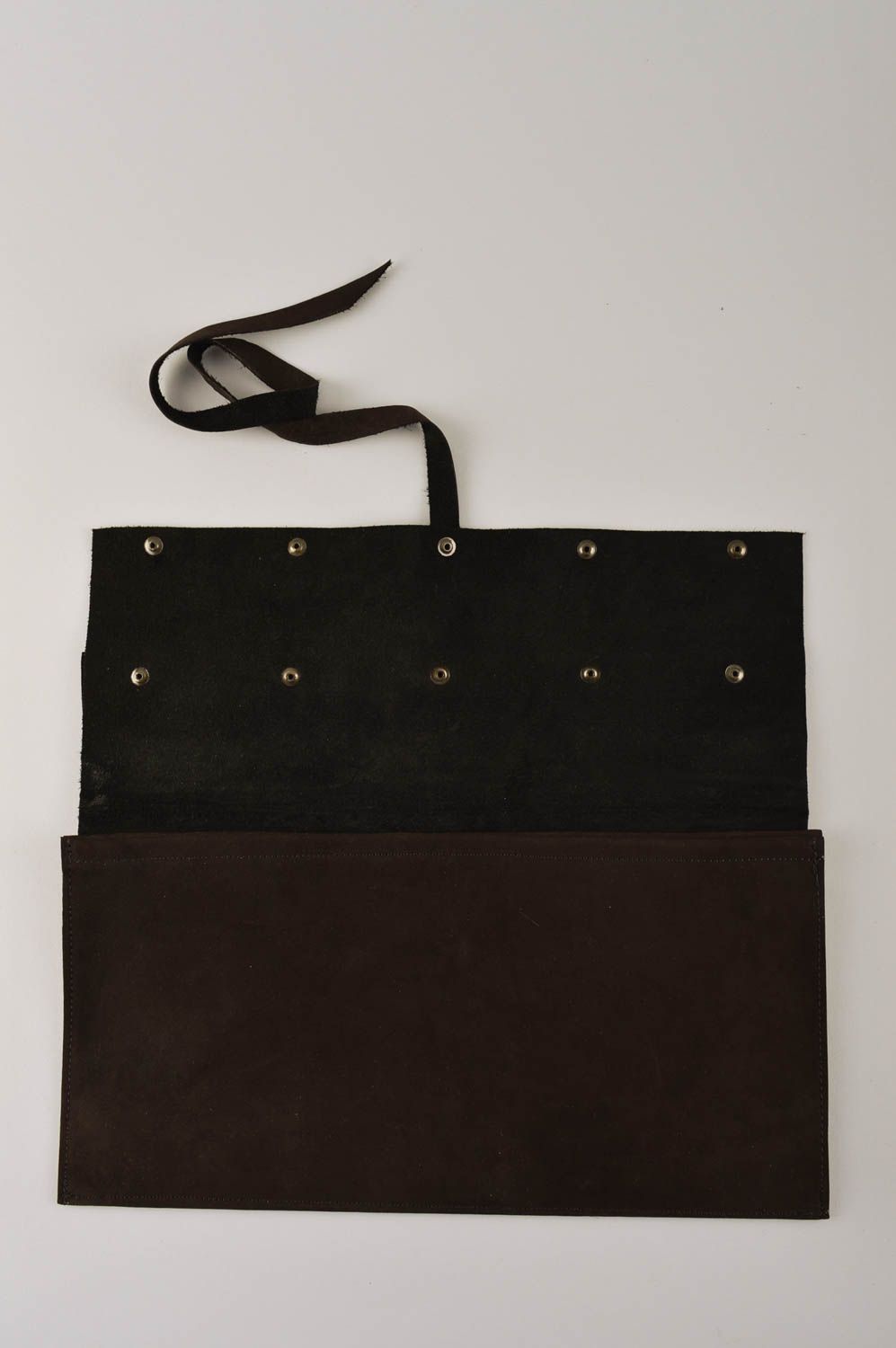 Handmade Clutch Tasche Accessoires für Frauen Tasche aus Leder braun modisch foto 3