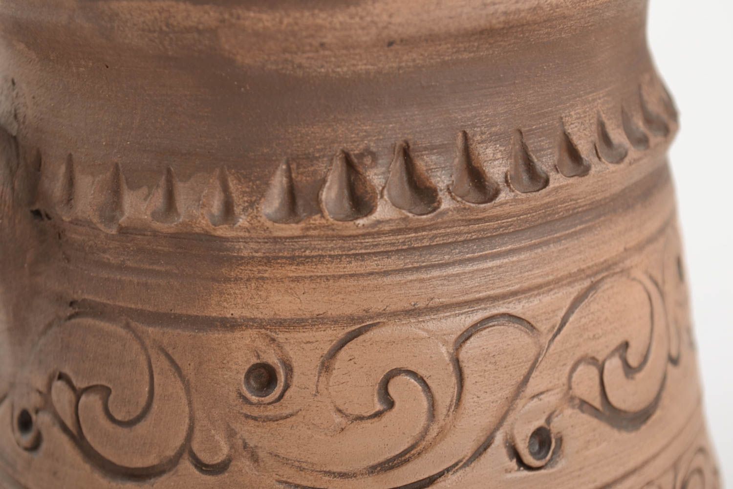 Глиняная кружка ручной работы большая красивая молочная керамика авторская 1 л фото 3