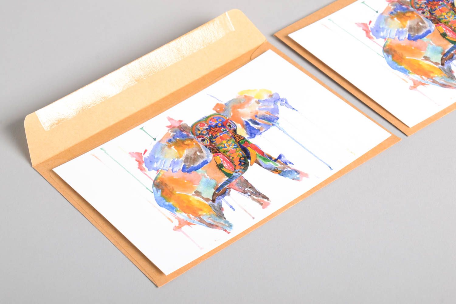 Открытки ручной работы красивые открытки две поздравительные открытки Слоны фото 5