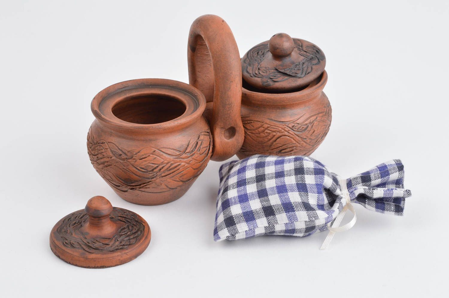 Handgemachte Keramik kleine Töpfe ausgefallene Küchenutensilien Küchen Zubehör foto 1