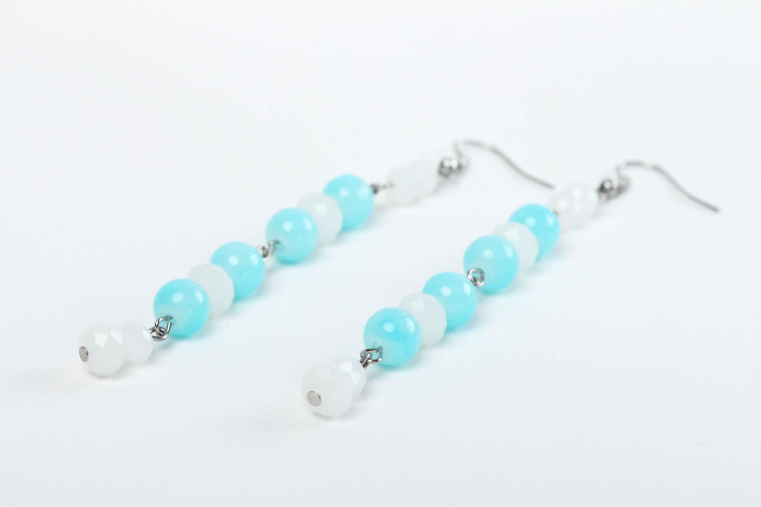 Handmade earrings designer earrings with stones unusual accessory beads jewelry photo 3