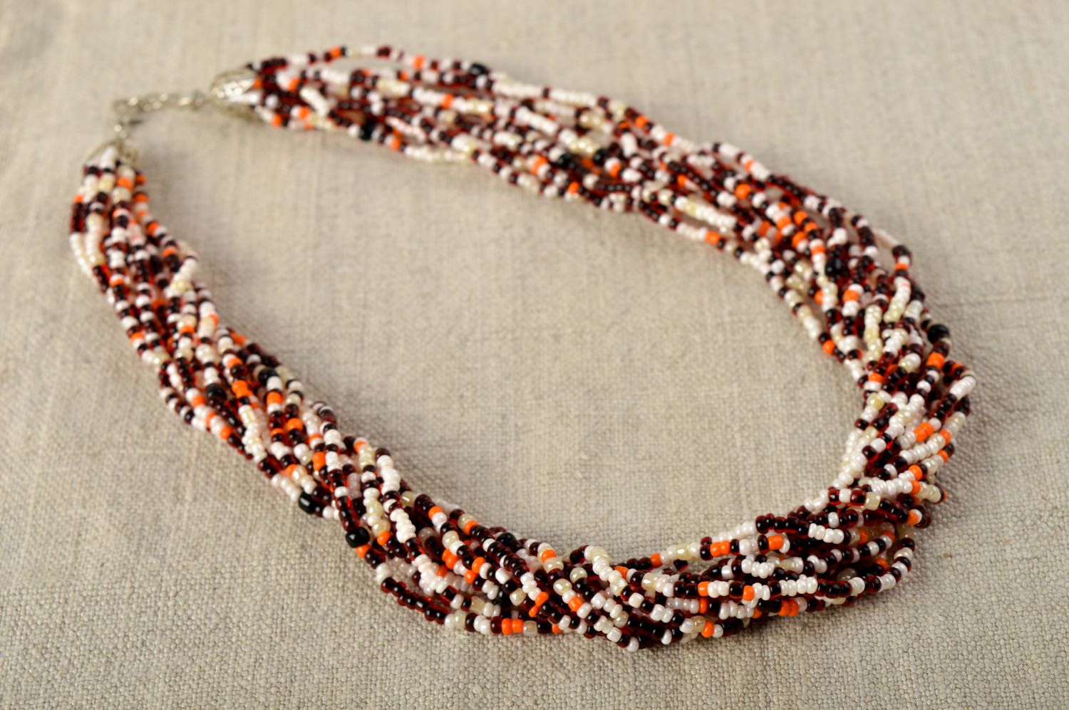 Multirow handmade beaded necklace woven bead necklace best gifts for her photo 1