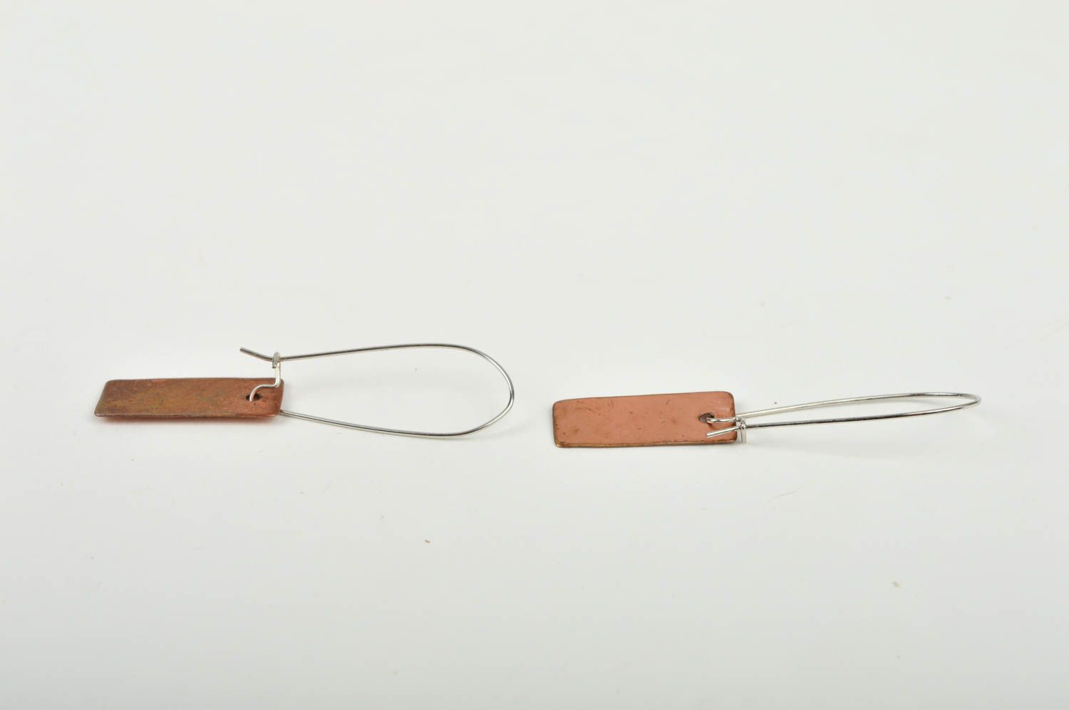 Handmade lange Ohrhänger Metall Schmuck Ohrringe für Damen aus Kupfer schön  foto 5