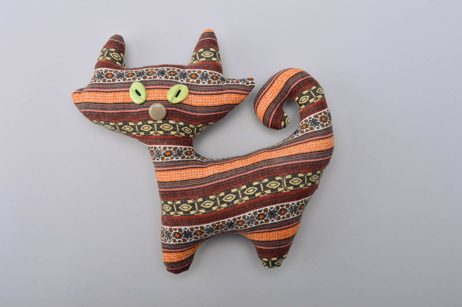 Plüschtier Katze handmade Stoff Tier Spielzeug aus Stoff Geburtstag Geschenk  foto 2