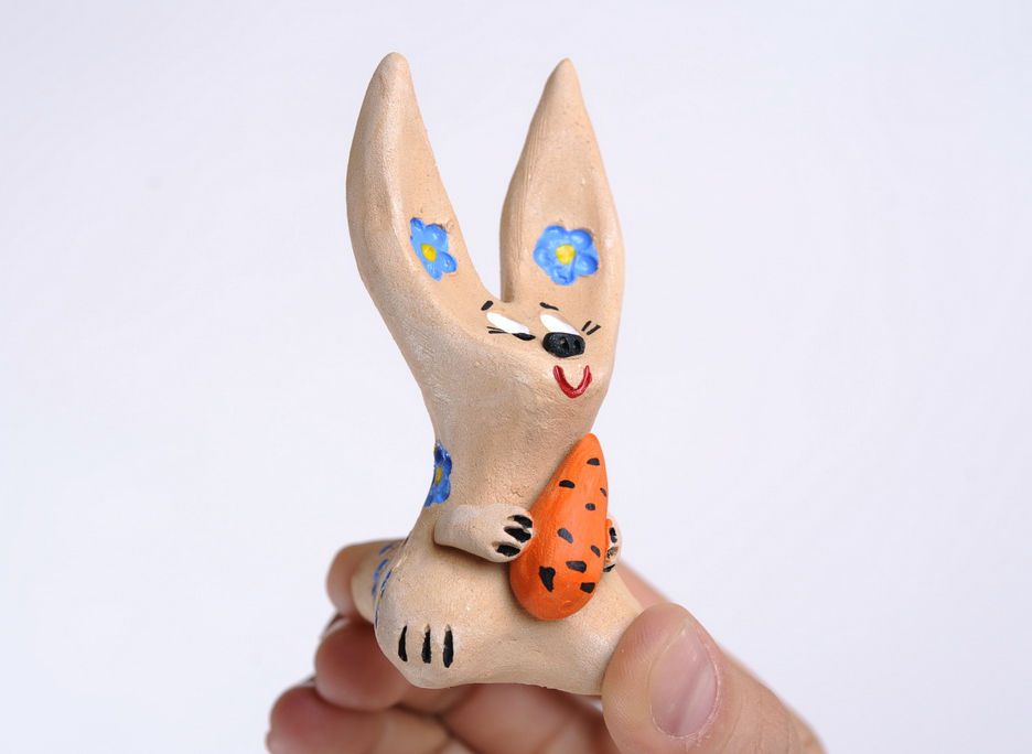 Clay penny whistle Small hare photo 2