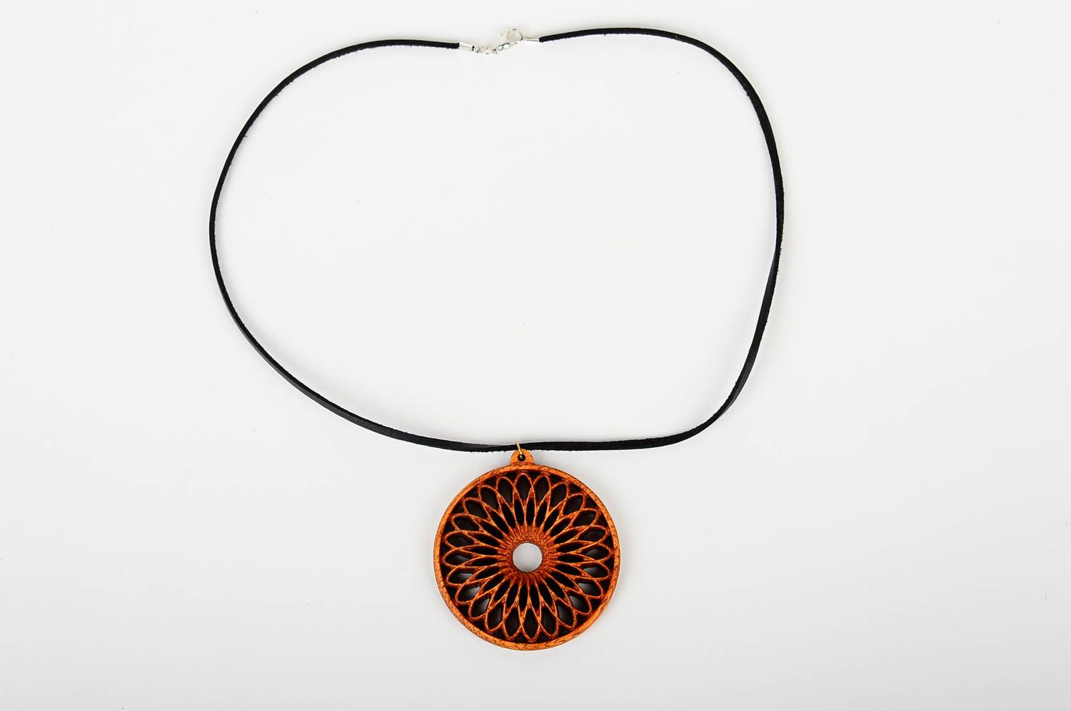Handmade pendant unusual accessory wooden jewelry gift ideas pendant for men photo 2